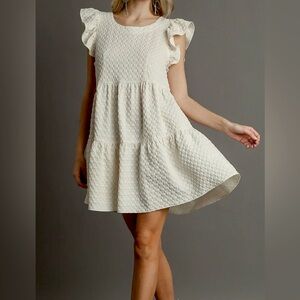 Cream Tiered Dress